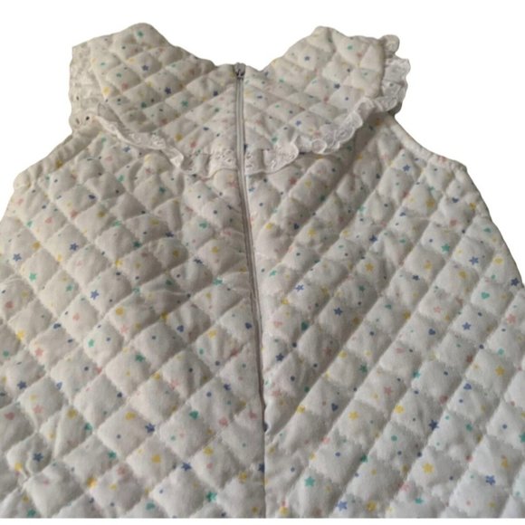 Vintage Quilted Star Print Pastel Footed Romper 3-6 Months - Picture 4 of 5